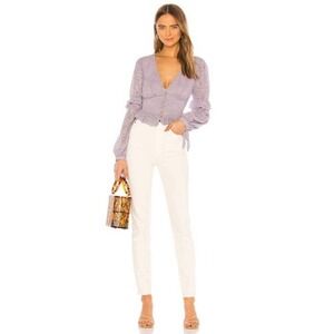 MAJORELLE Cottage Ragency Whimsygoth Purple Frost Lace Blouse Women’s S